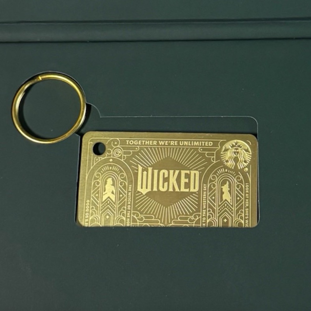 Starbucks x Wicked Collectible Metal Gift Card Keychain $0 Balance